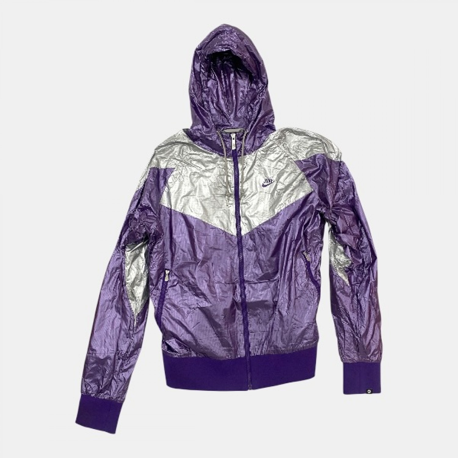 Nike Vintage Metallic Windrunner Jacket Μωβ Ασημί /pre owned